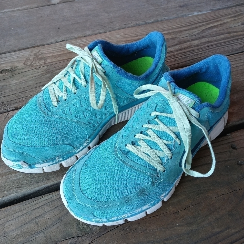 Nike Womens Free 7.0 396044-431 Blue Running Shoes Lace Up Low Top Size 9.5